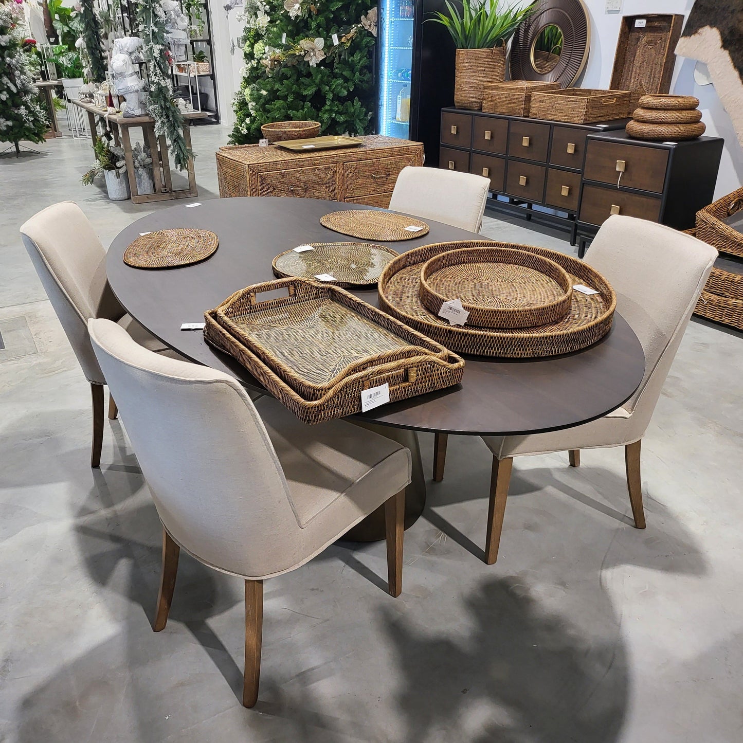 Malibu Oval Dining Table with Cone Base