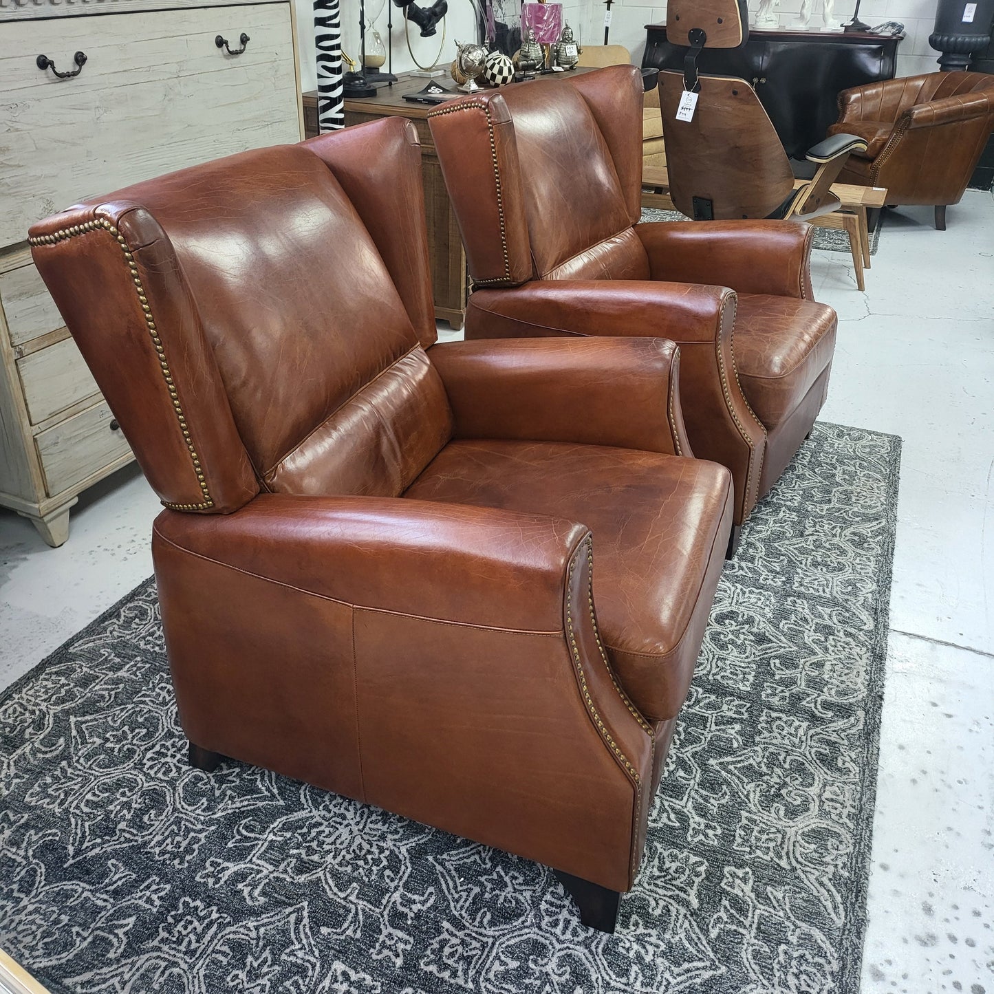 Stratford Leather Recliner Chair - Vintage Cigar