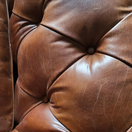 Chesterfield Aged Leather Sofa Chair - Vintage Cigar