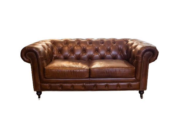 Chesterfield Aged Leather 2 Seater Sofa - Vintage Cigar