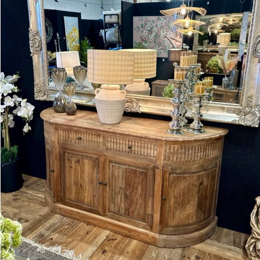 Regency Curved Sideboard - Old Elm