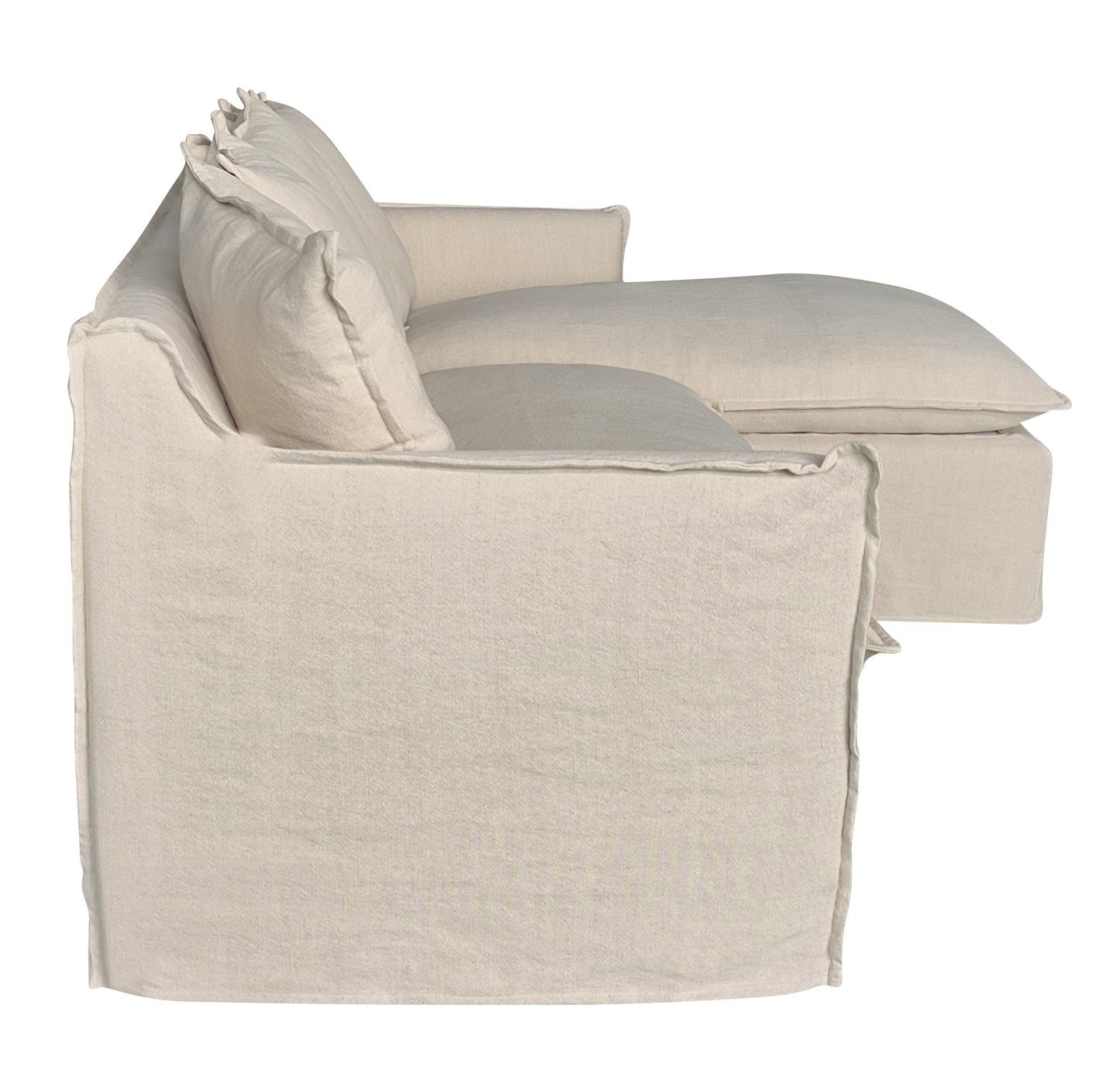 Marsala Slip Cover Sofa with Reversible Chaise - Salt & Pepper