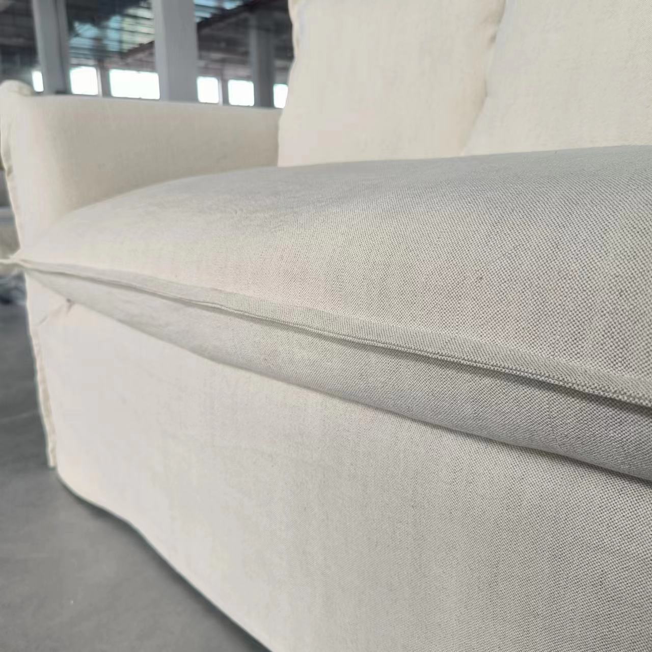 Marsala Slip Cover Sofa with Reversible Chaise - Salt & Pepper
