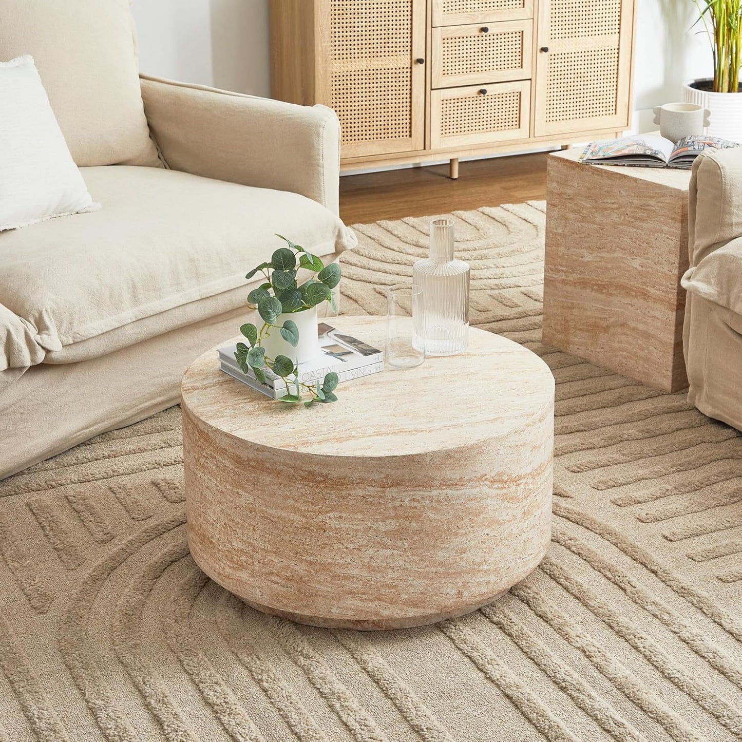 Lulu Travertine Look Coffee Table