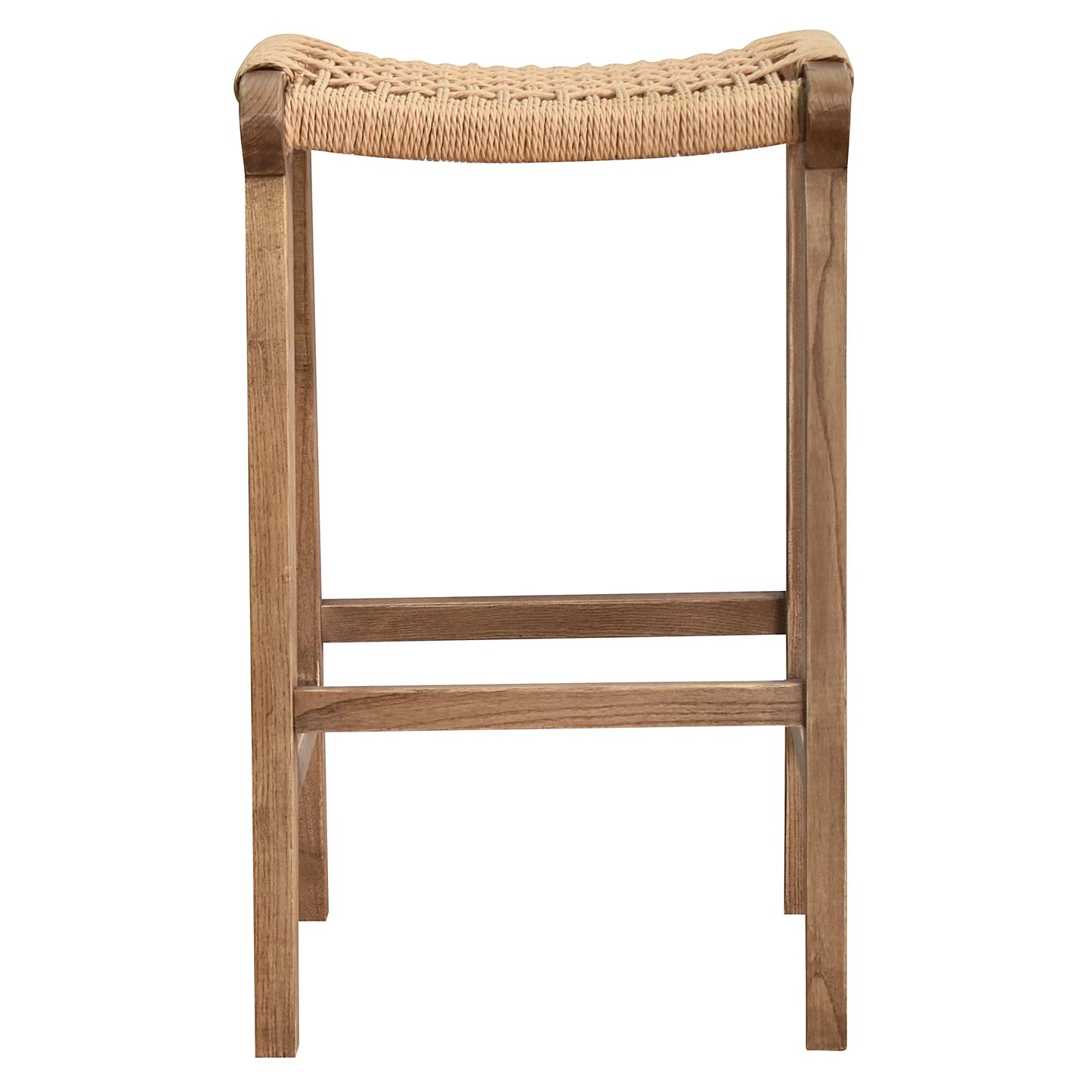 Reclaimed Oak & Rattan Counter Stool