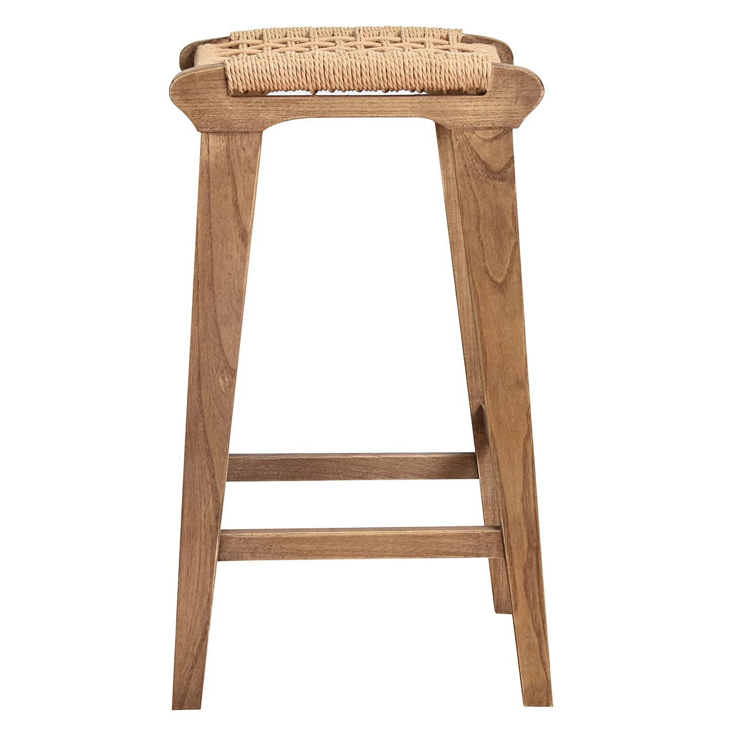 Reclaimed Oak & Rattan Counter Stool