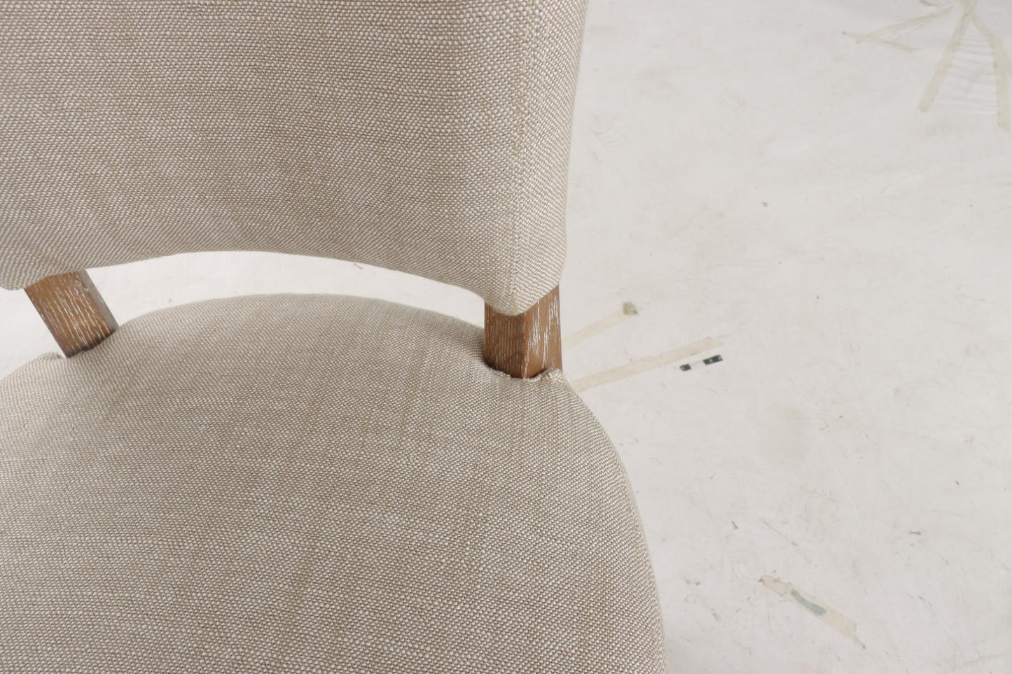 Ezra Dining Studded Chair - Natural Linen