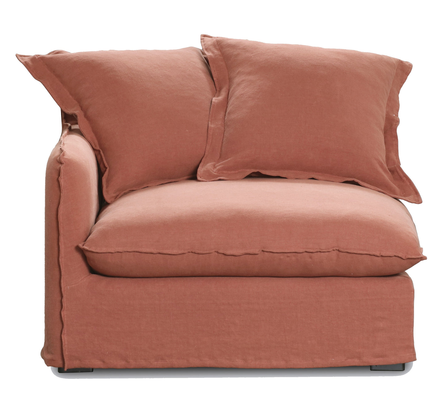 Oasis Washed Linen 3 Seat Modular Slip Cover Sofa - Rust