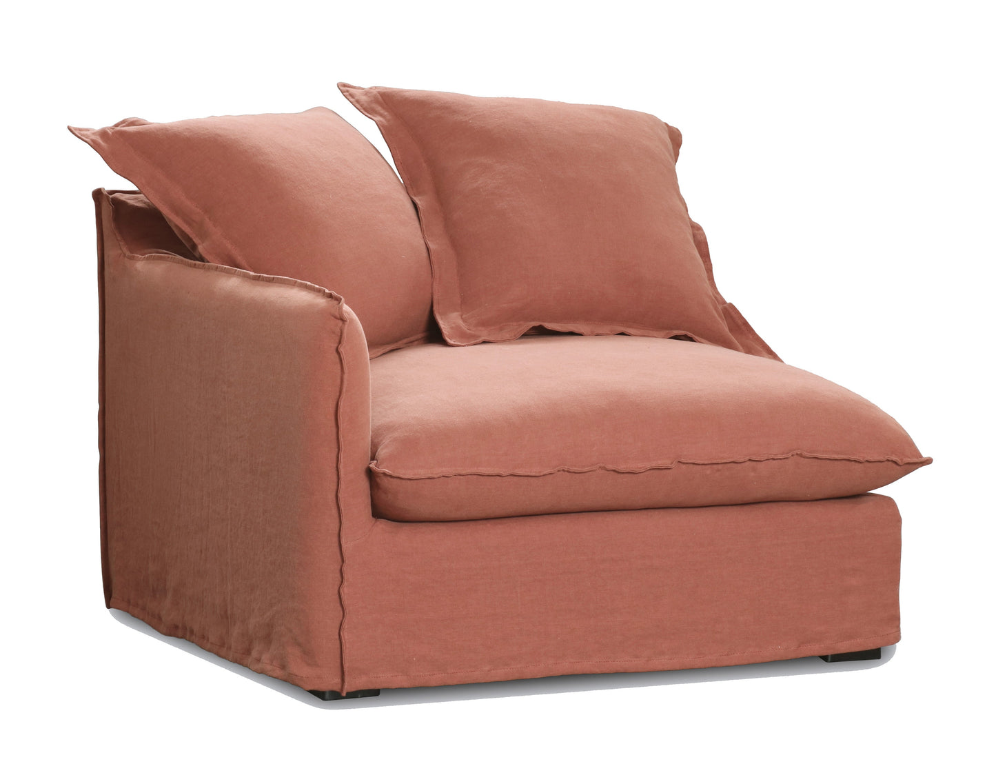 Oasis Washed Linen 3 Seat Modular Slip Cover Sofa - Rust