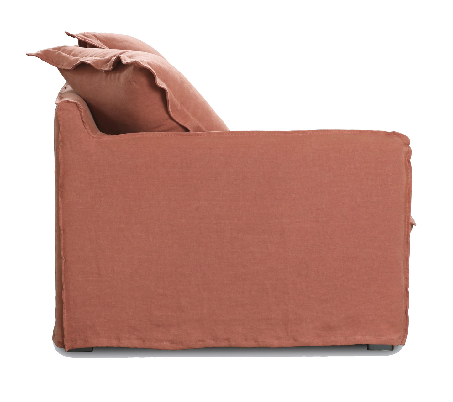 Oasis Washed Linen 3 Seat Modular Slip Cover Sofa - Rust