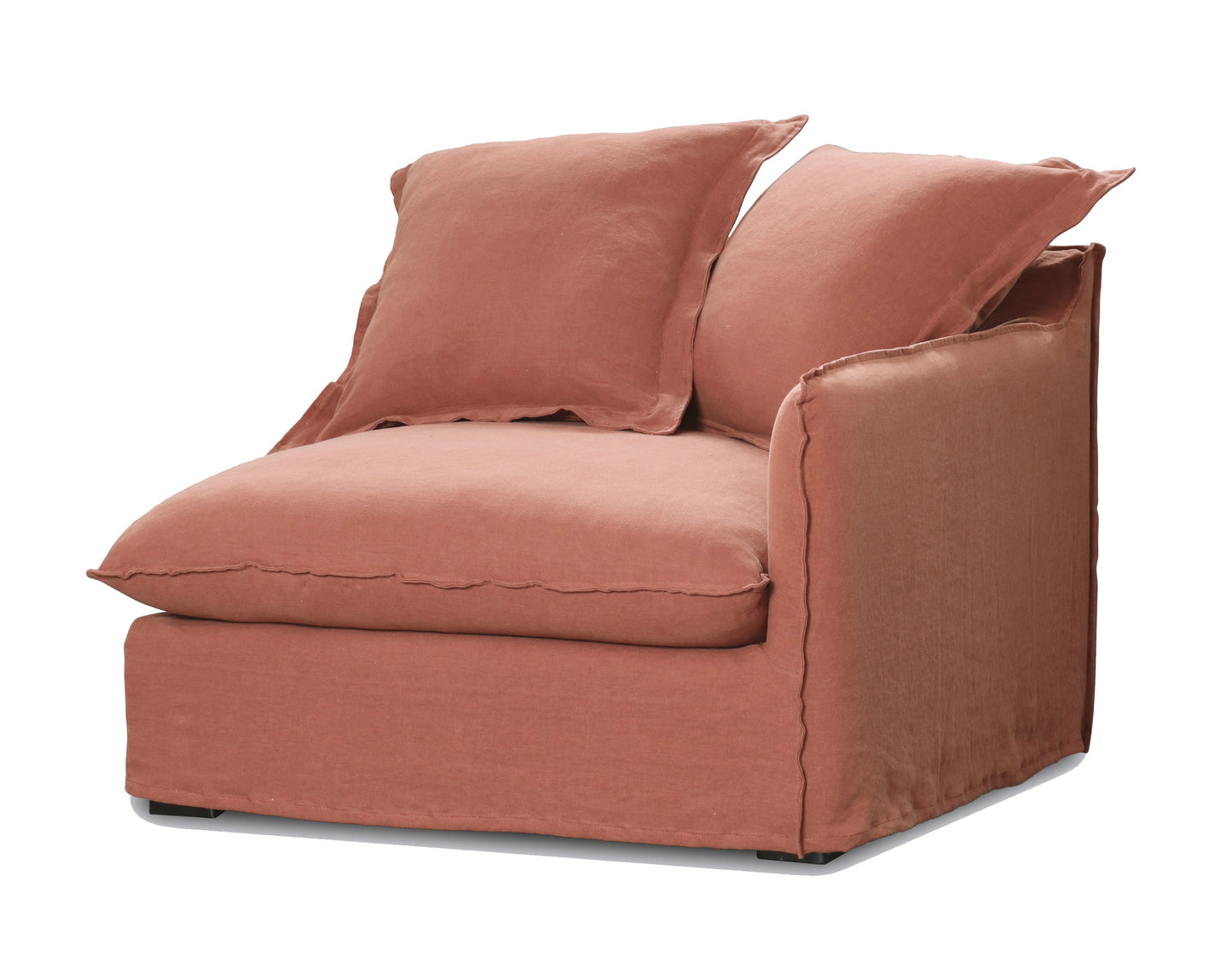 Oasis Washed Linen 3 Seat Modular Slip Cover Sofa - Rust