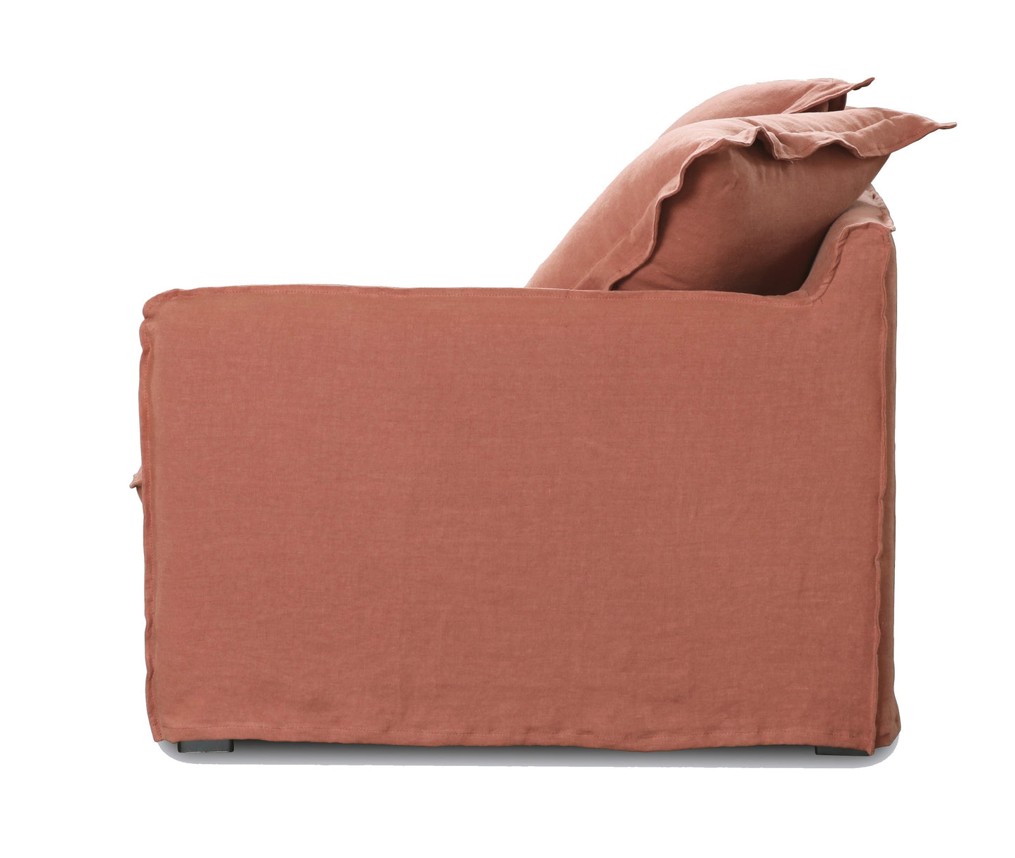 Oasis Washed Linen 3 Seat Modular Slip Cover Sofa - Rust