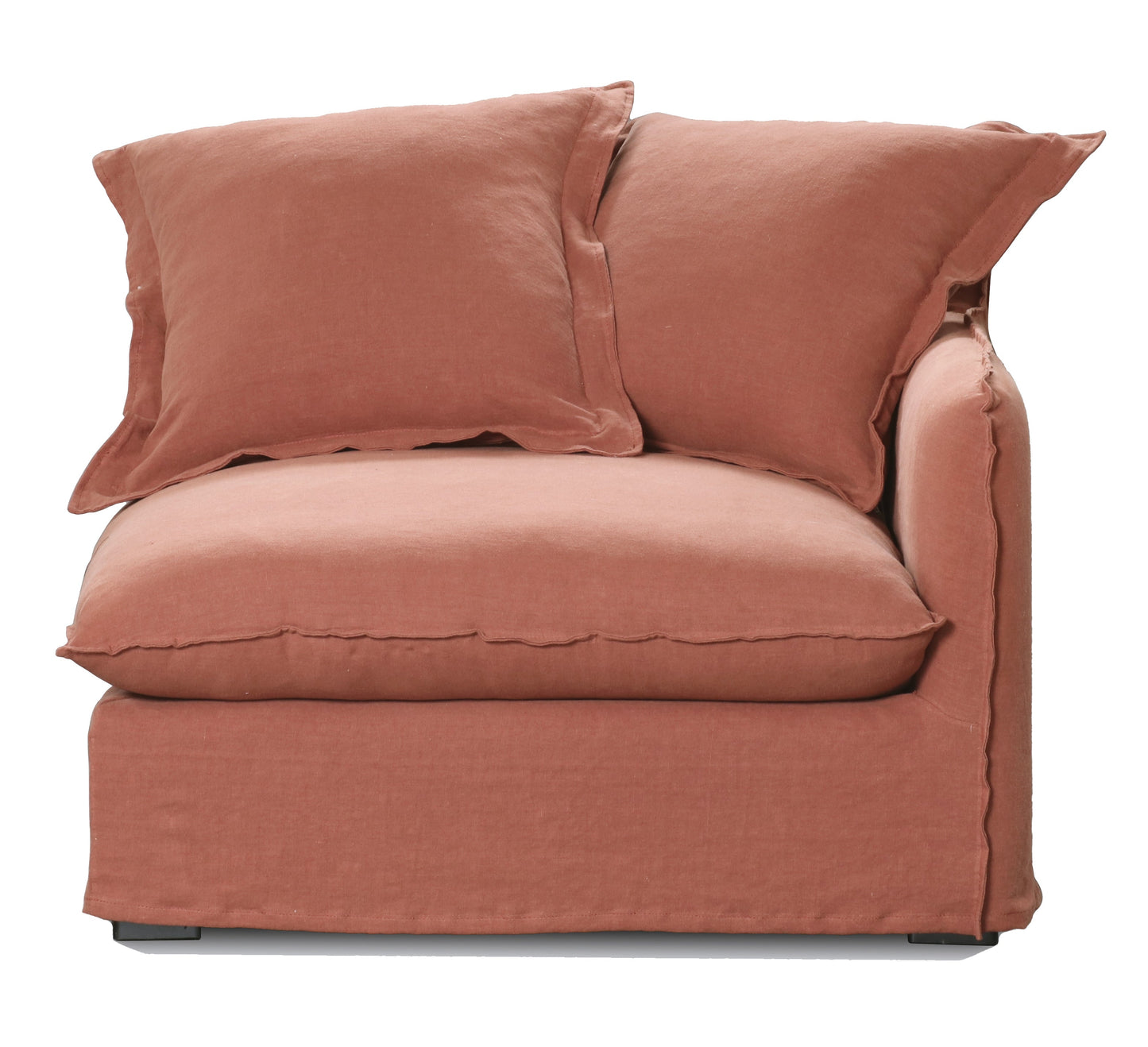 Oasis Washed Linen 3 Seat Modular Slip Cover Sofa - Rust