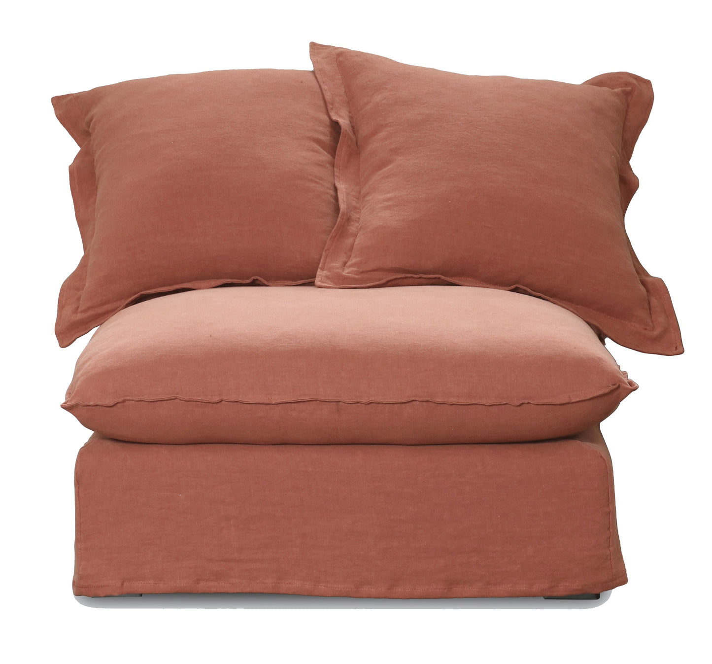 Oasis Washed Linen 3 Seat Modular Slip Cover Sofa - Rust