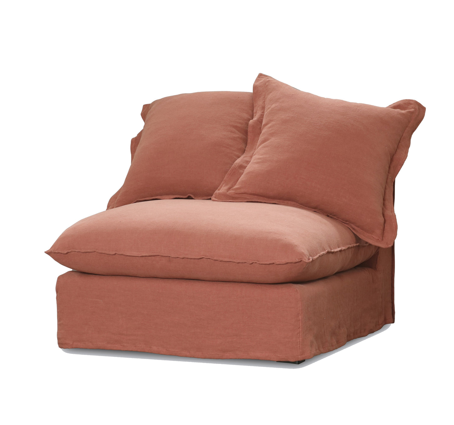 Oasis Washed Linen 3 Seat Modular Slip Cover Sofa - Rust