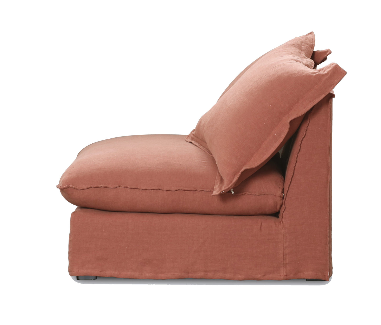 Oasis Washed Linen 3 Seat Modular Slip Cover Sofa - Rust