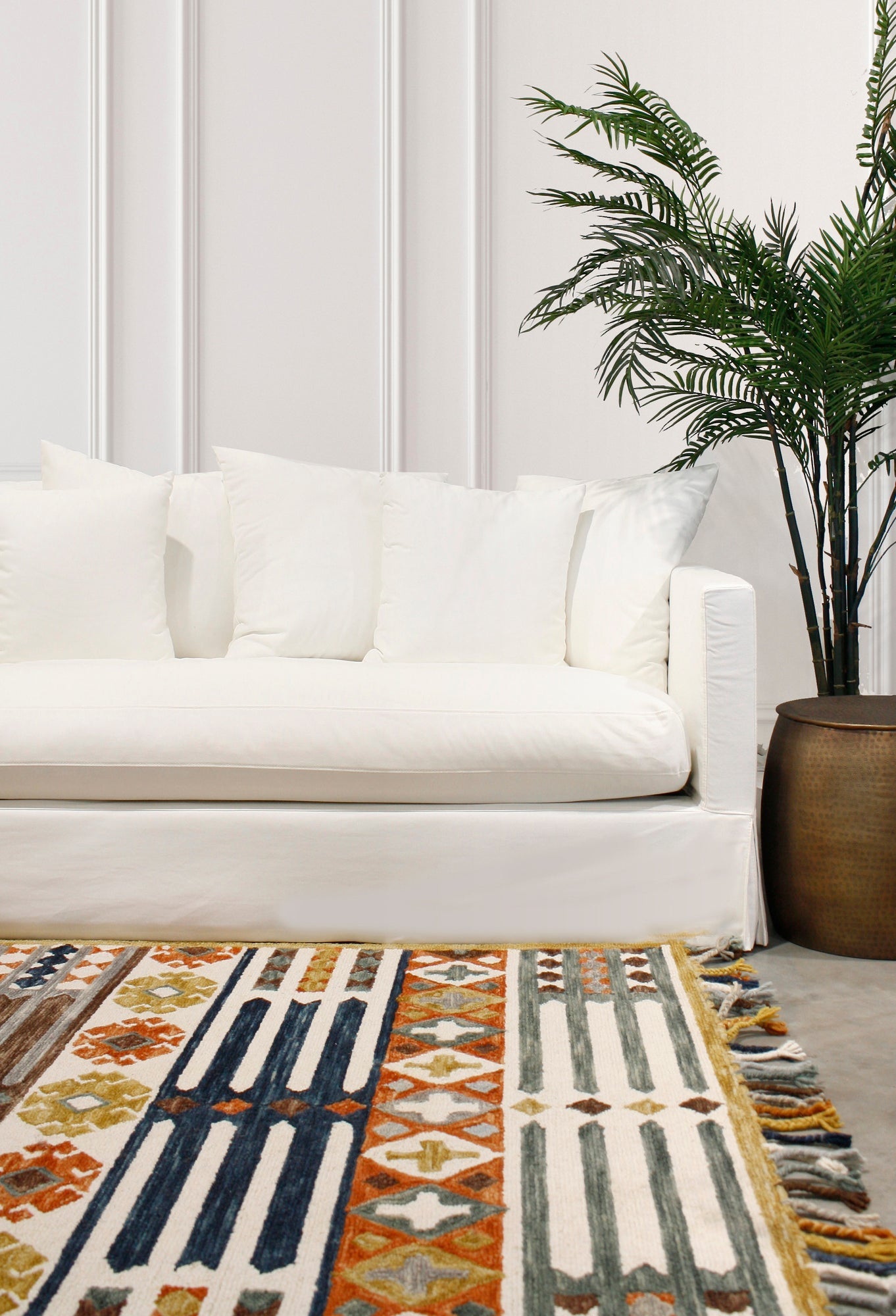 Luxe Slip Cover Sofa 4 Seater - Cream