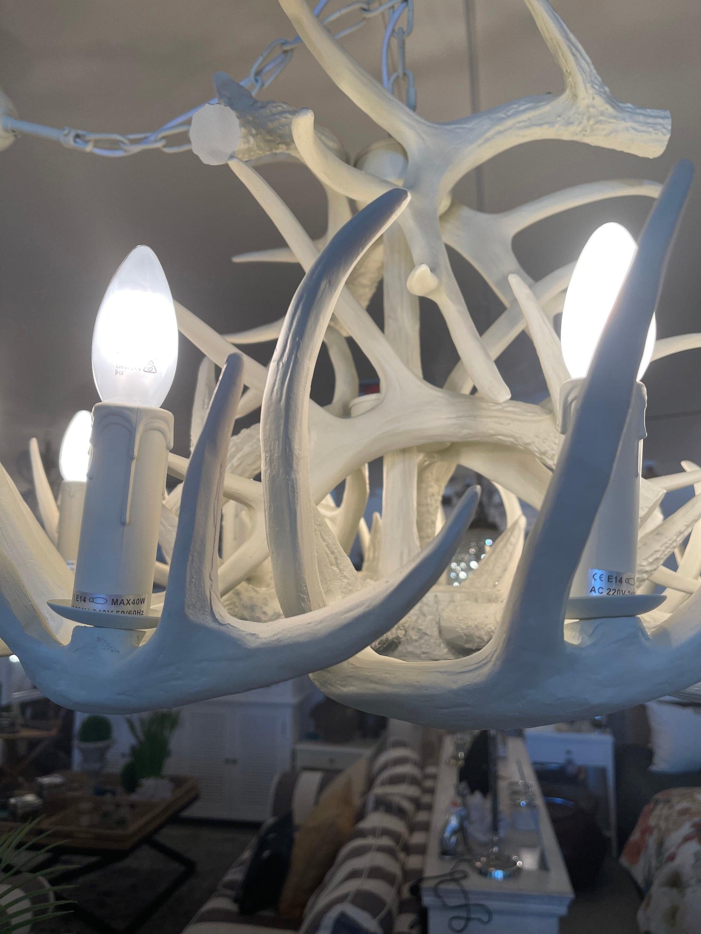 Antler Chandelier - White