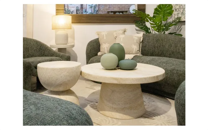Liss Travertine Look Coffee Table