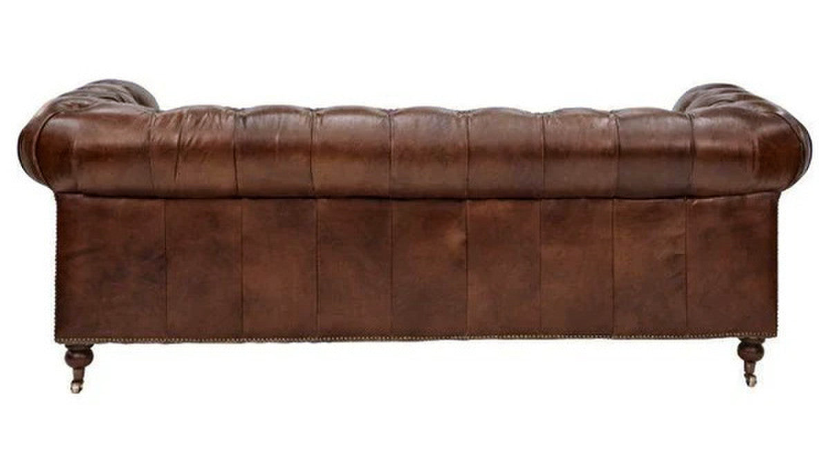 Chesterfield Aged Leather 3 Seater Sofa - Vintage Cigar