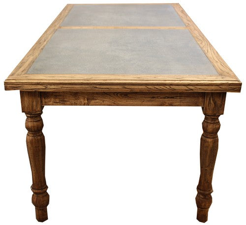 Dining Table Zinc Panel Top - Old Elm Zinc Top