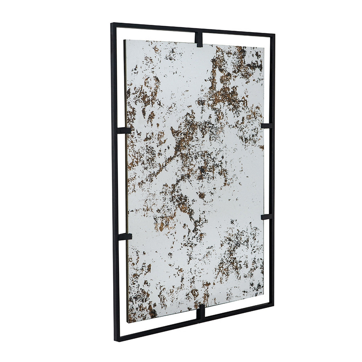 Antique Wall Mirror with Metal Frame