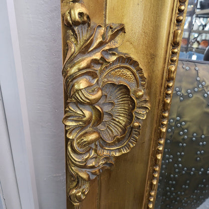 Ornate Bevelled Floor Mirror – Antique Gold