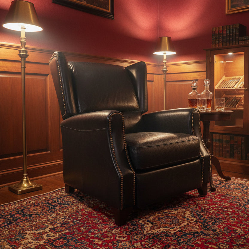 Stratford Leather Recliner Chair - Belon Black