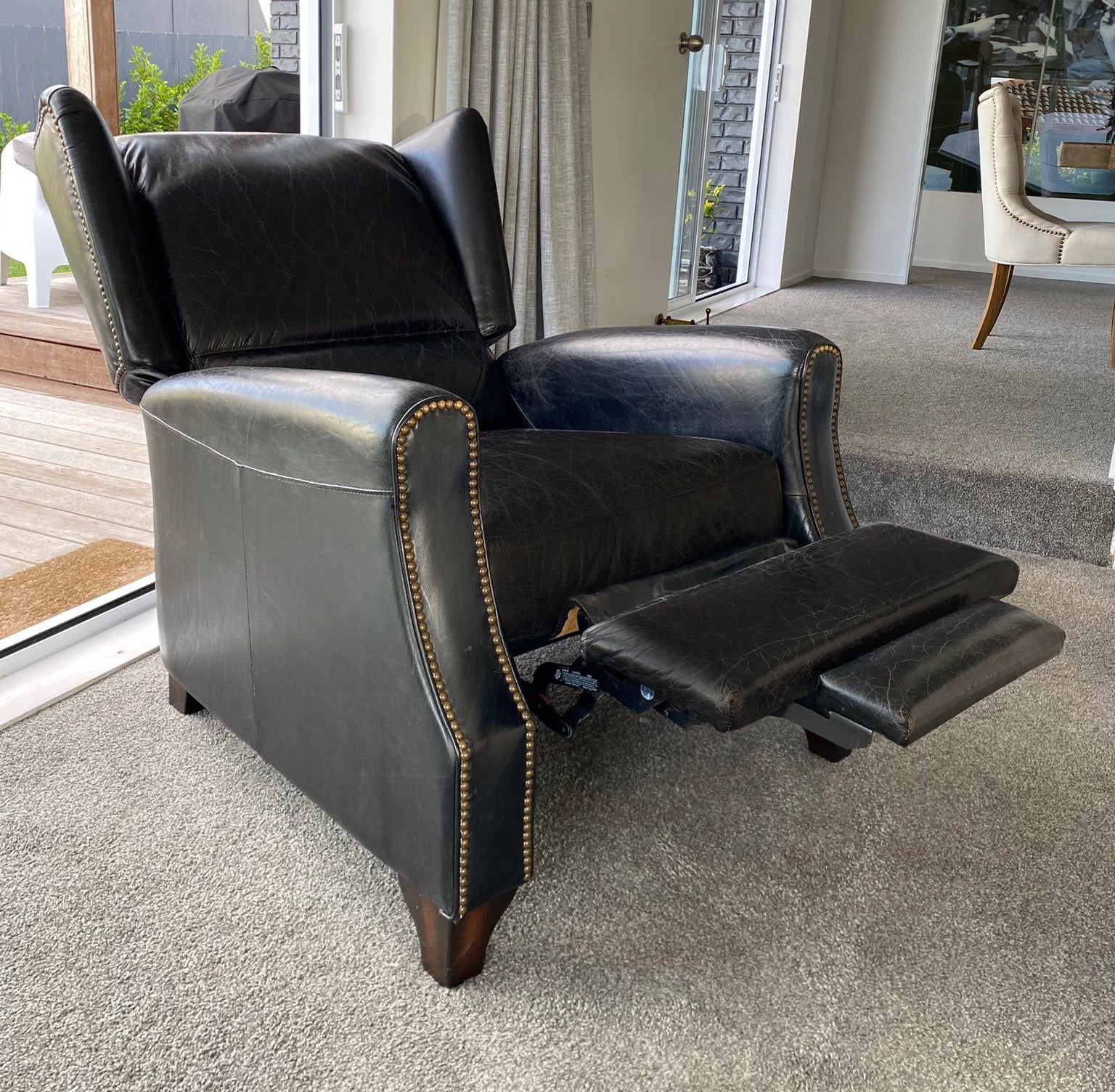 Stratford Leather Recliner Chair - Belon Black