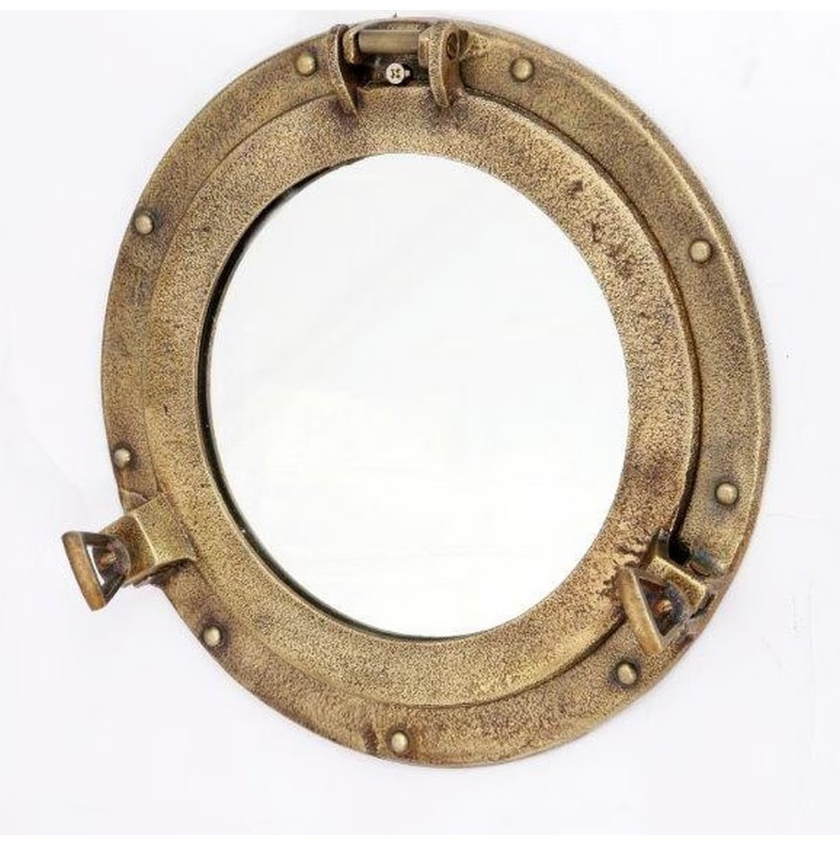 Aluminium/Brass Porthole Mirror