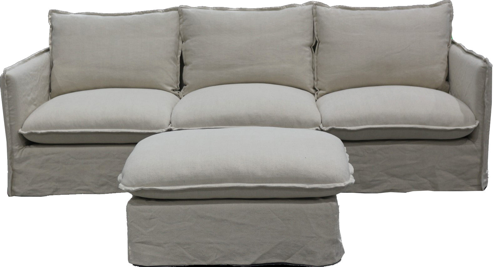 Villa Slip Cover Corner Suite - Centre Single - Salt & Pepper