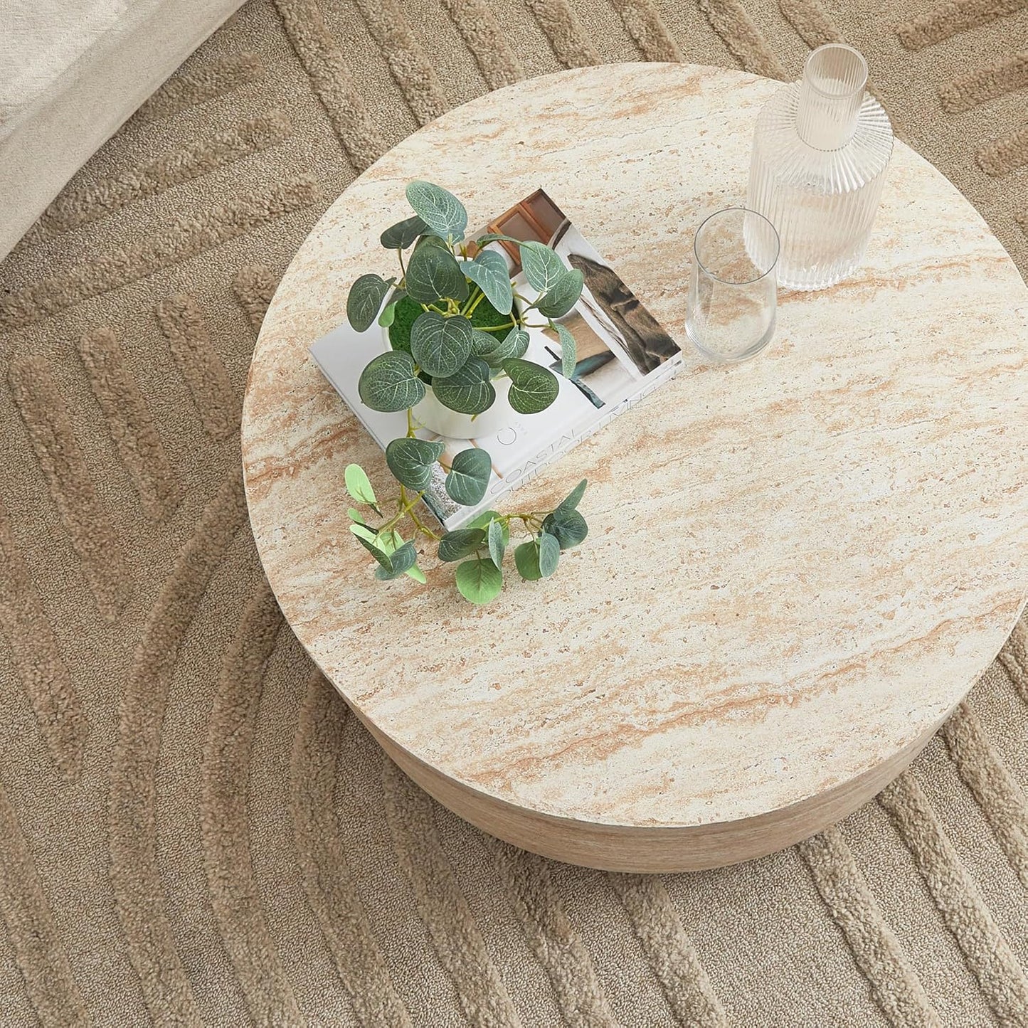 Lulu Travertine Look Coffee Table
