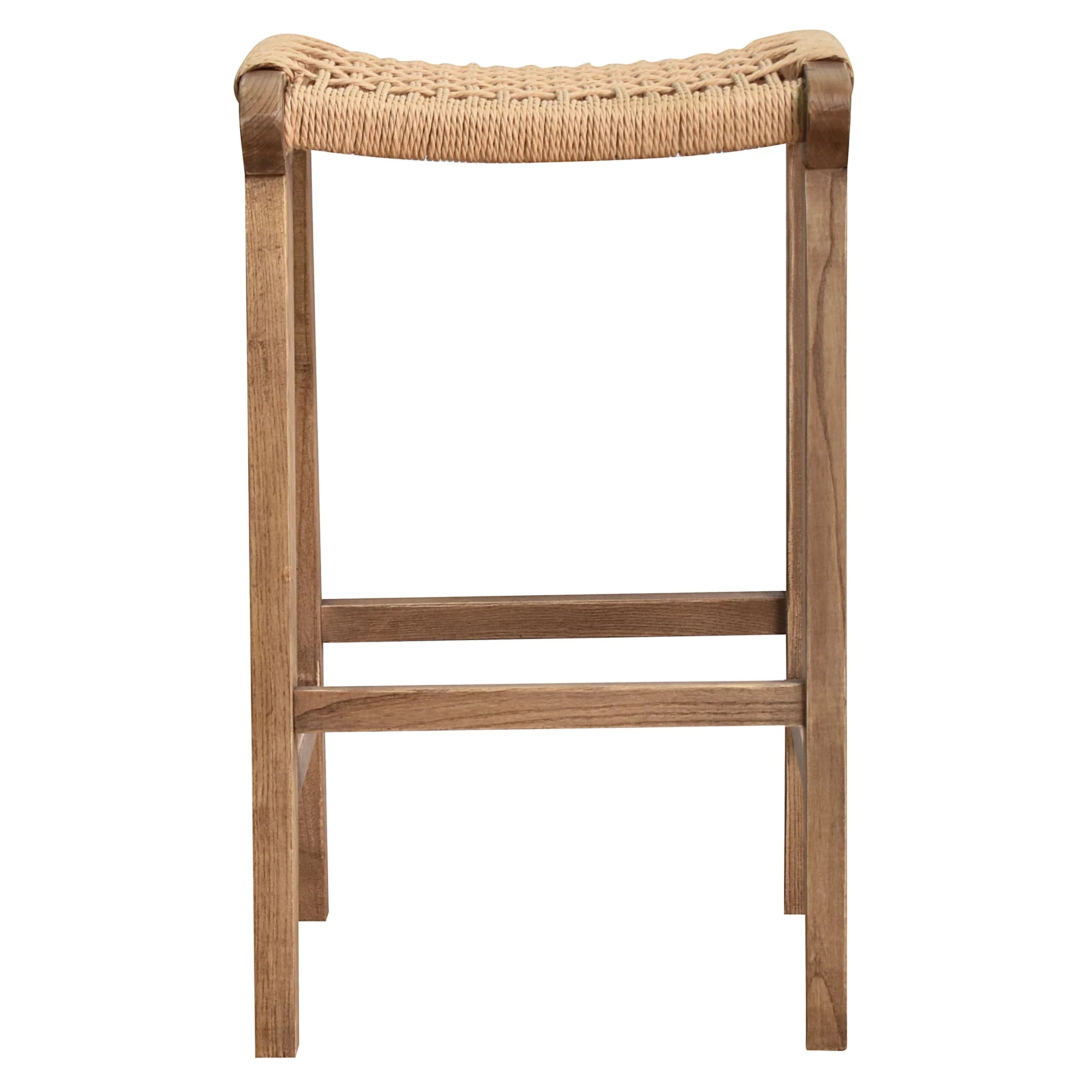 Reclaimed Oak & Rattan Counter Stool