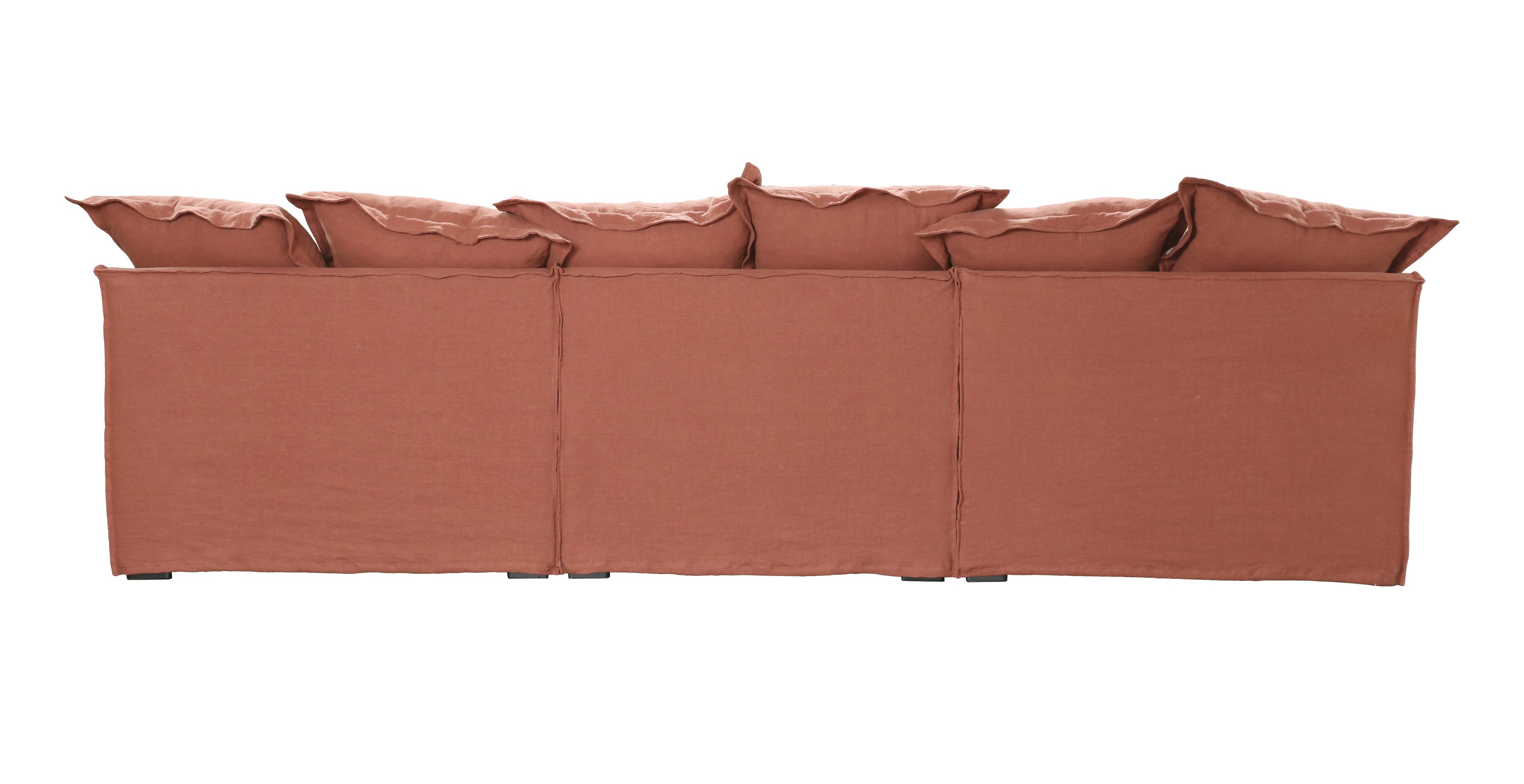 Oasis Washed Linen 3 Seat Modular Slip Cover Sofa - Rust