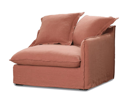 Oasis Washed Linen 3 Seat Modular Slip Cover Sofa - Rust