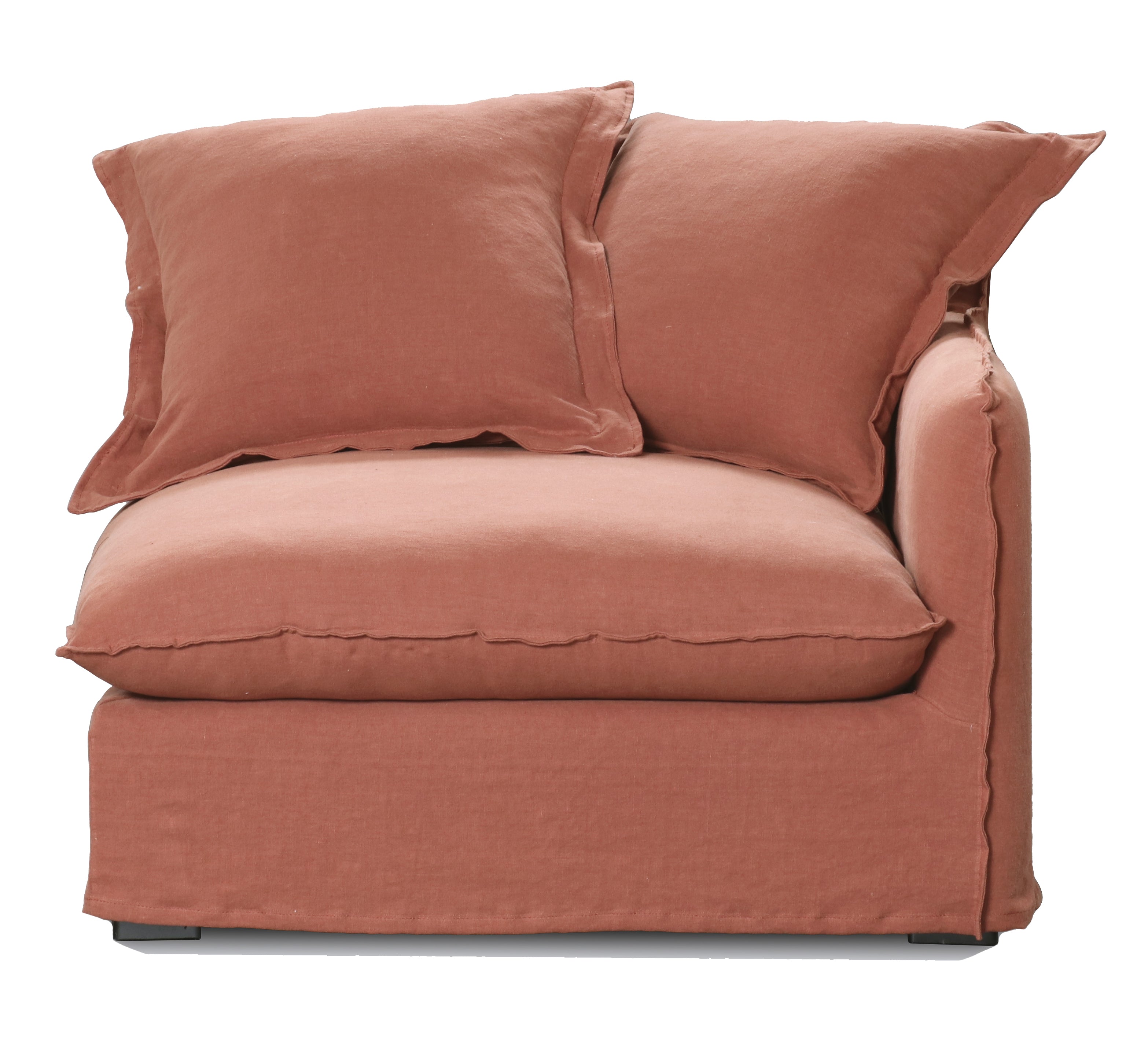 Oasis Washed Linen 3 Seat Modular Slip Cover Sofa - Rust