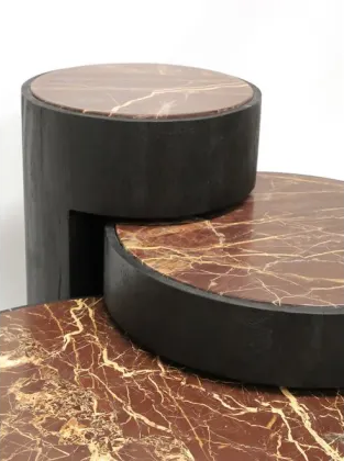 Miele Marble & Wood Coffee Table - Set of 3