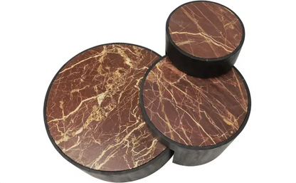 Miele Marble & Wood Coffee Table - Set of 3