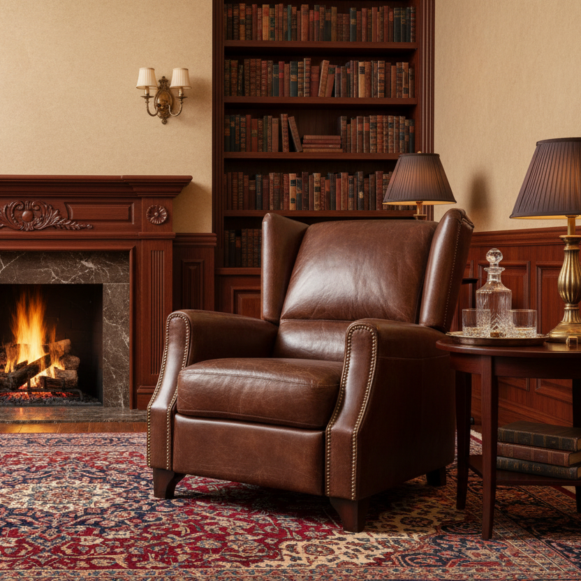 Stratford Leather Recliner Chair - Vintage Cigar