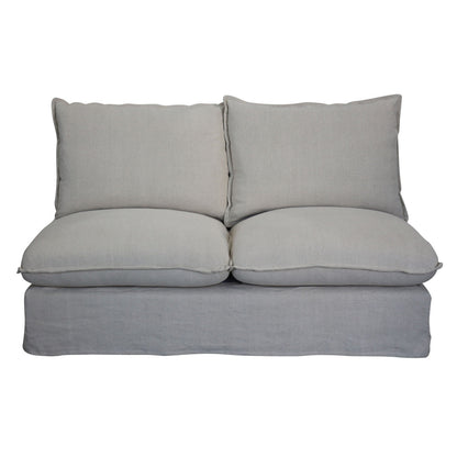 Villa Corner Slip Cover Suite - Center Double - Salt & Pepper