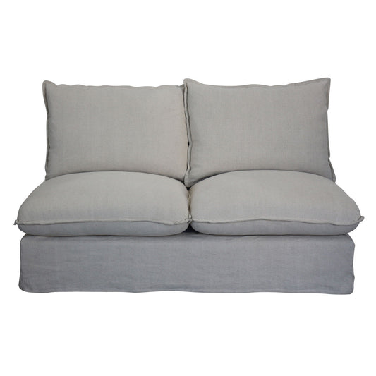 Villa Corner Slip Cover Suite - Center Double - Salt & Pepper