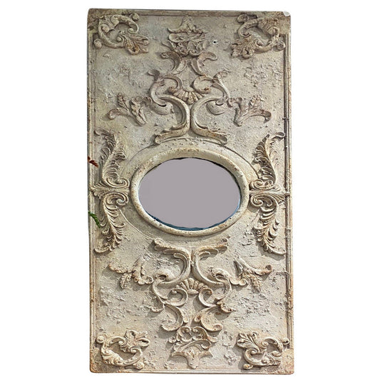 Vintage Porthole Outdoor Mirror - Antique Marble