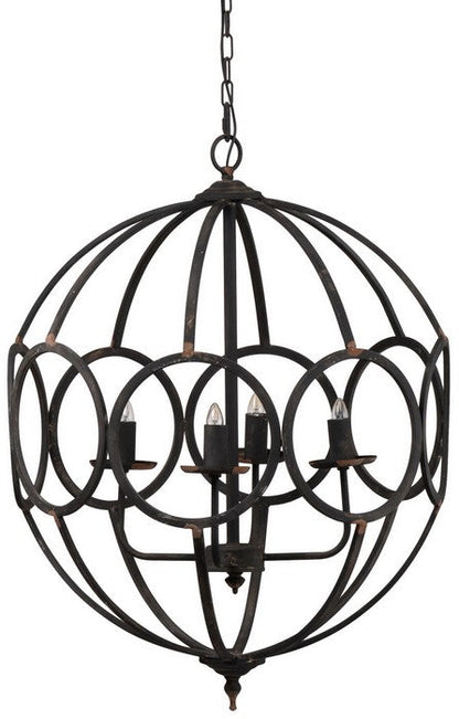 Ornate Malin Four-Light Orb Chandelier