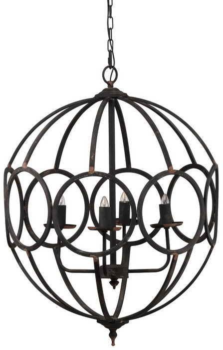 Ornate Malin Four-Light Orb Chandelier
