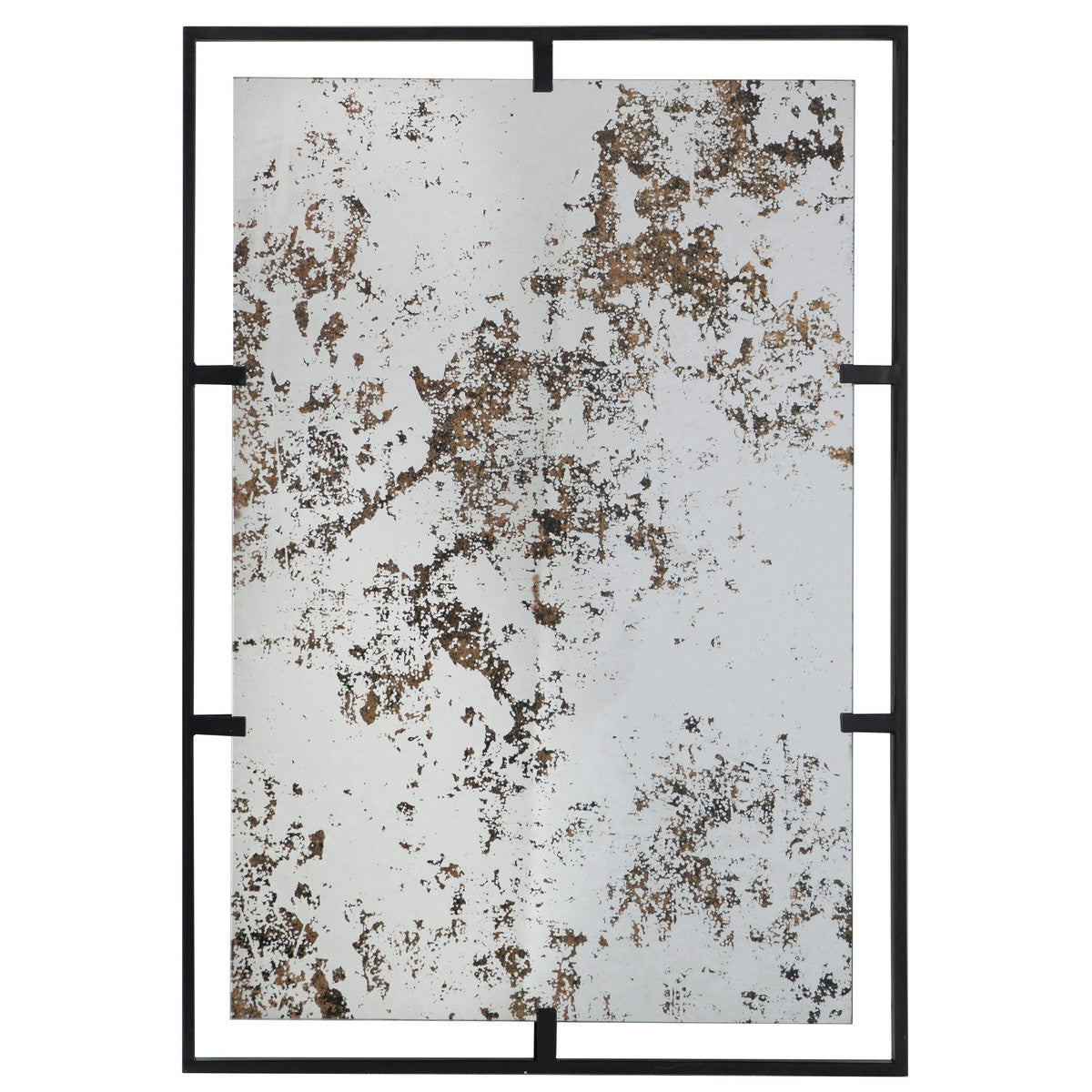 Antique Wall Mirror with Metal Frame