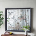 Mirrored Framed World Map Wall Hanging
