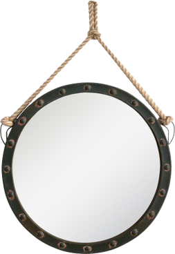 Ahoy Wall Round Mirror with Rope