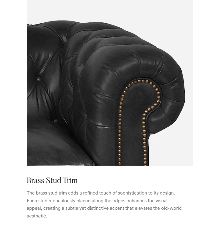 Windsor 2 Seater Aged Leather Chesterfield Sofa at online8 furniture store Auckland