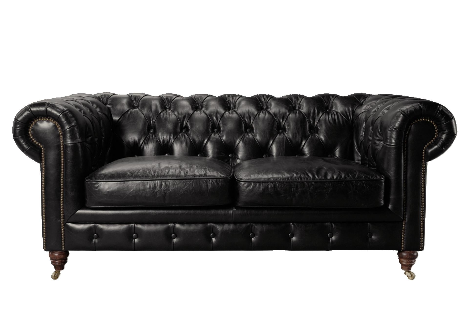Windsor 2 Seater Aged Leather Chesterfield Sofa at online8 furniture store Auckland
