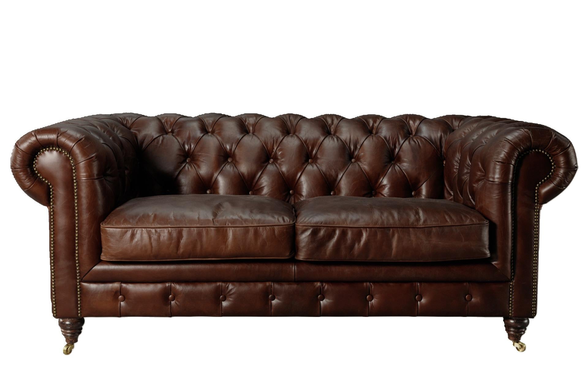 Windsor 2 Seater Aged Leather Chesterfield Sofa at online8 furniture store Auckland